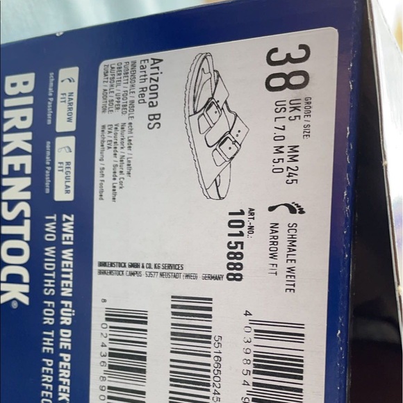 New Birkenstock Arizona Earth Red Suede Leather 38 - Picture 10 of 15